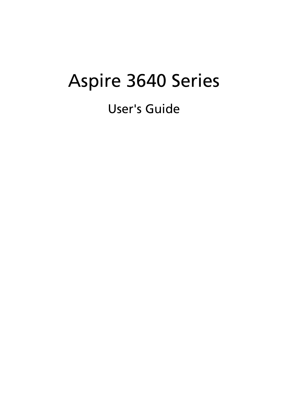 Acer Aspire 3640 User Manual | 88 pages