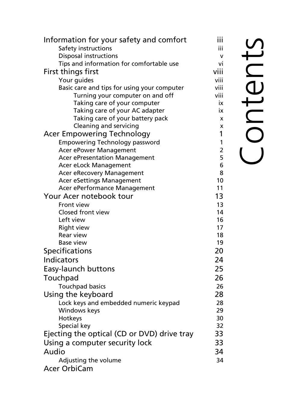 Acer Aspire 3640 User Manual | Page 11 / 88