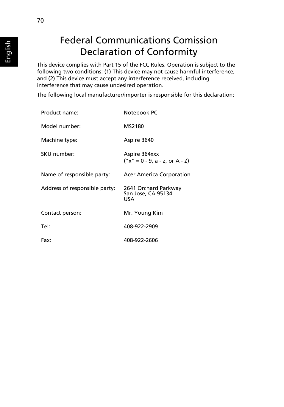 Acer Aspire 3640 User Manual | Page 84 / 88