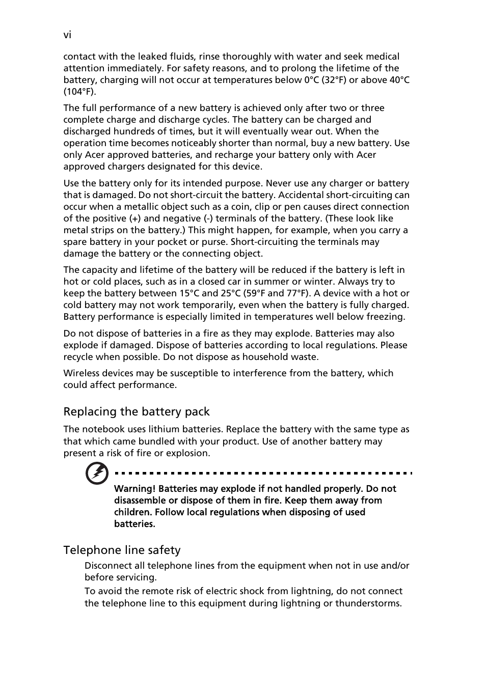 Acer Extensa 4430 User Manual | Page 6 / 86