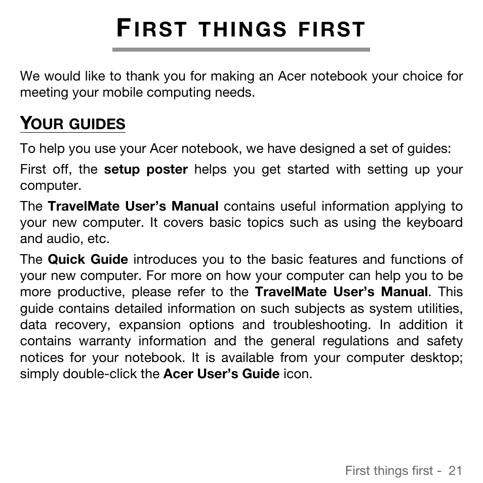 I r s t | Acer TravelMate 5744Z User Manual | Page 21 / 95