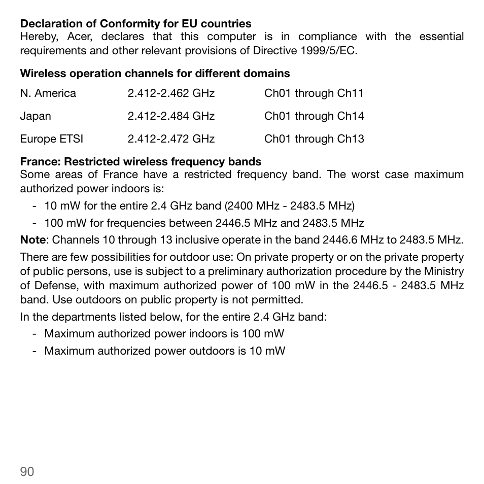 Acer TravelMate 5744Z User Manual | Page 90 / 95