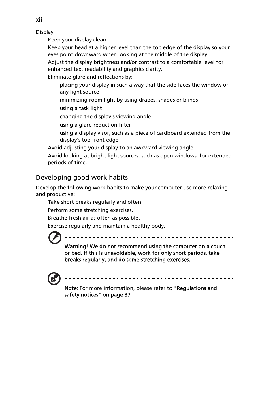 Acer Extensa Series (Generic User Guide) User Manual | Page 12 / 62