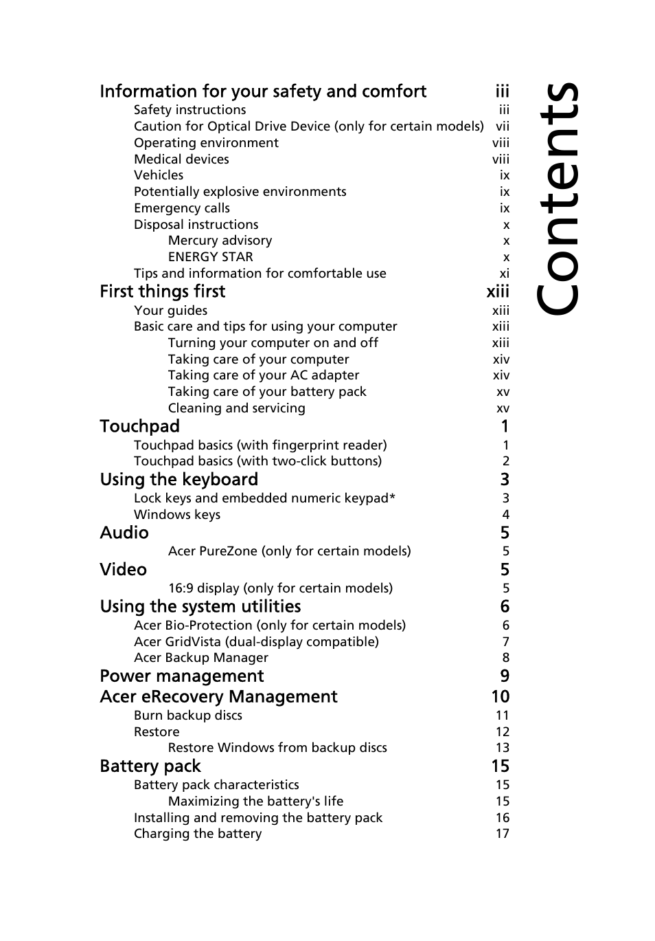 Acer Extensa Series (Generic User Guide) User Manual | Page 17 / 62