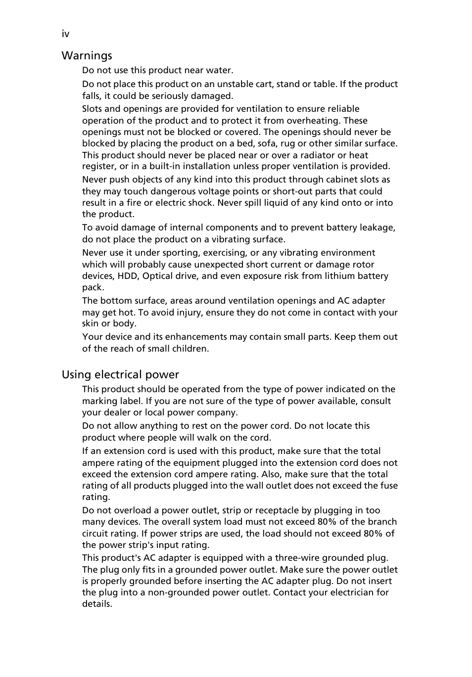 Acer Extensa Series (Generic User Guide) User Manual | Page 4 / 62