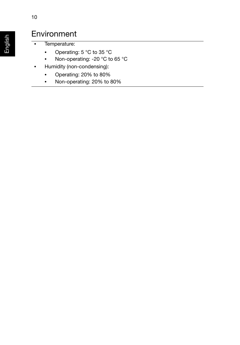 Environment | Acer Aspire 4749Z User Manual | Page 10 / 10