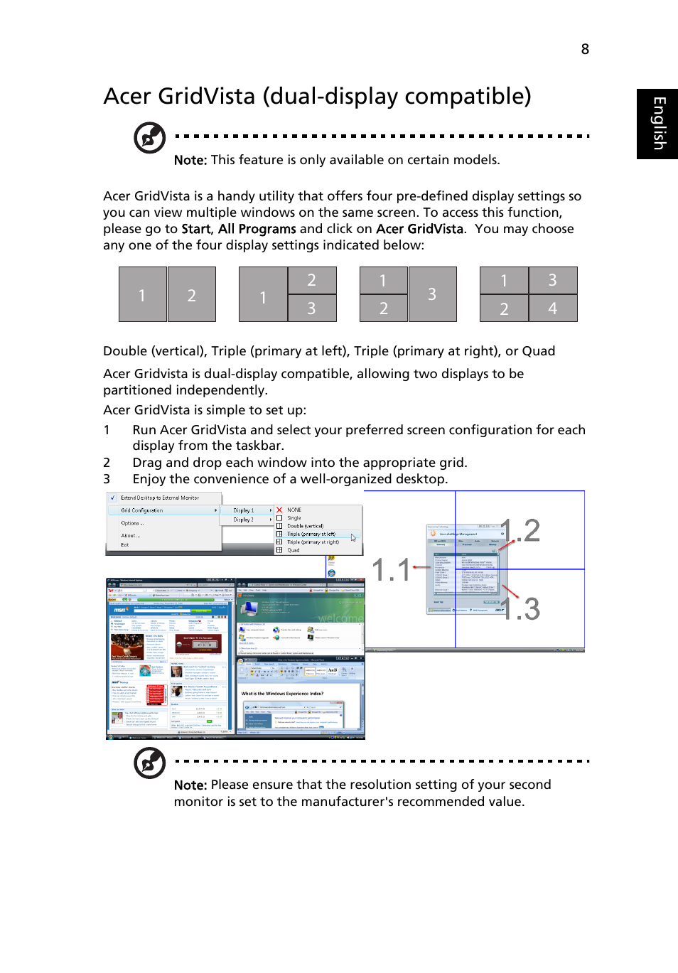 Acer gridvista (dual-display compatible) | Acer Aspire Series (Generic User Guide) User Manual | Page 27 / 73