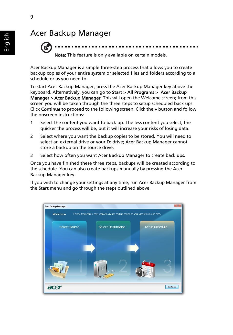 Acer backup manager | Acer Aspire Series (Generic User Guide) User Manual | Page 28 / 73