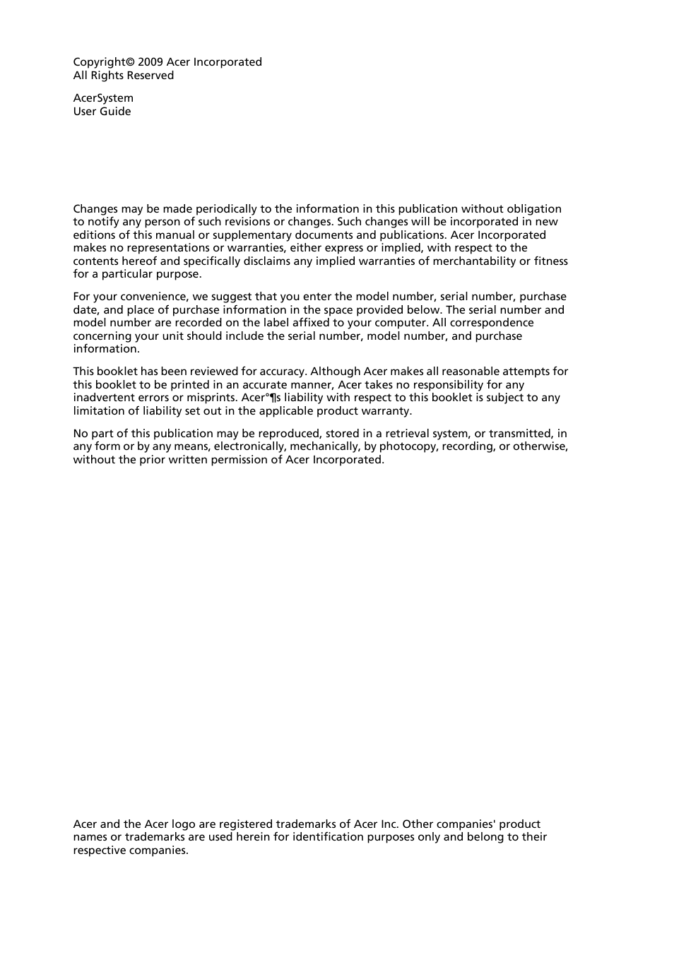 Acer AcerSystem (User Guide) User Manual | Page 2 / 30