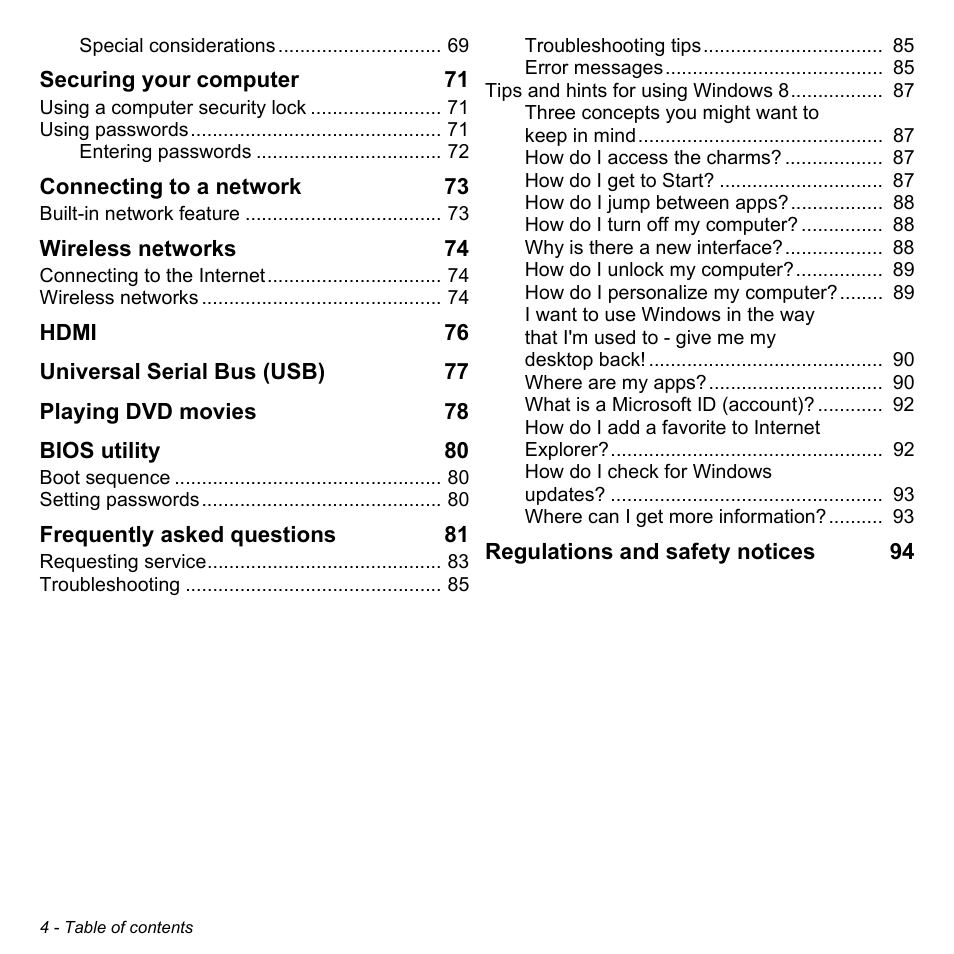 Acer Aspire E1-532G User Manual | Page 4 / 101