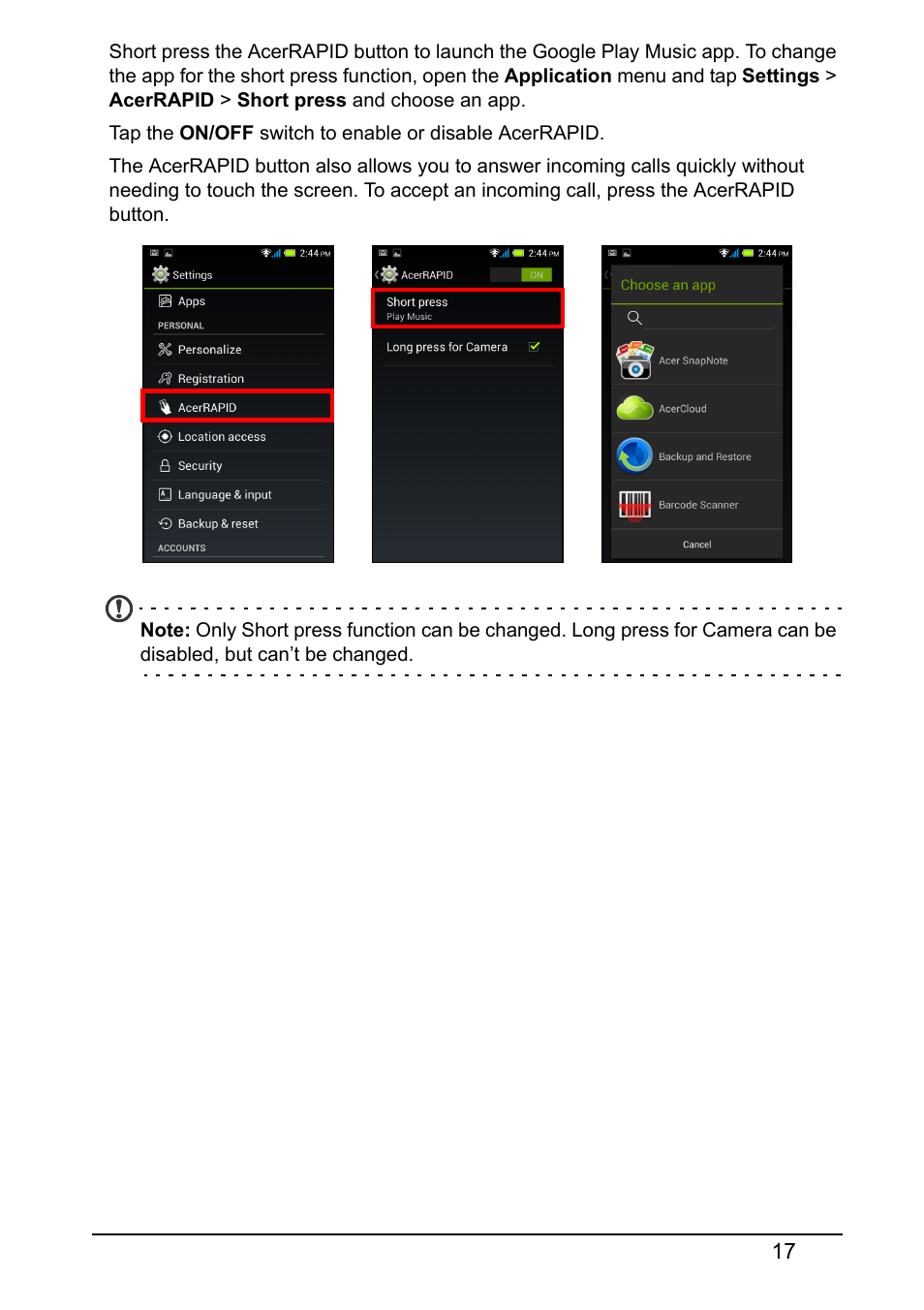 Acer Z160 User Manual | Page 17 / 58