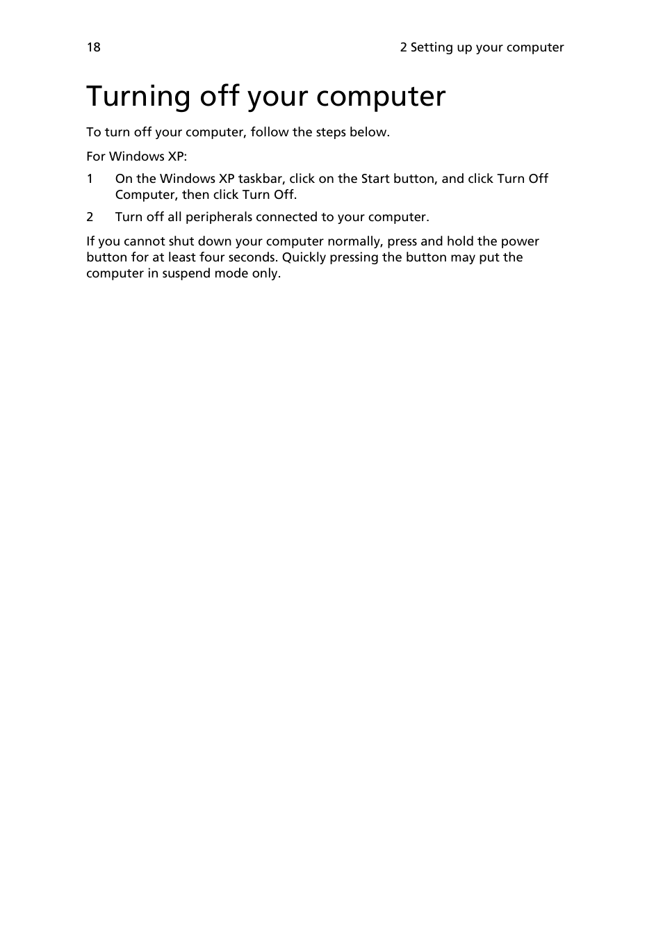 Turning off your computer | Acer AcerPower 1000 User Manual | Page 28 / 51