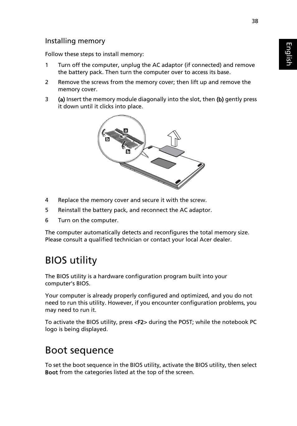 Bios utility, Boot sequence | Acer TravelMate 3210 User Manual | Page 47 / 69