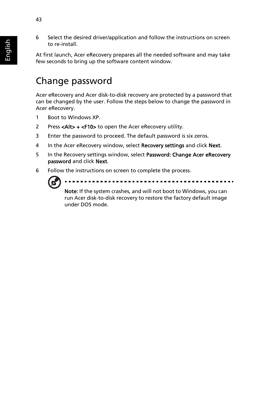 Change password | Acer TravelMate 3210 User Manual | Page 52 / 69