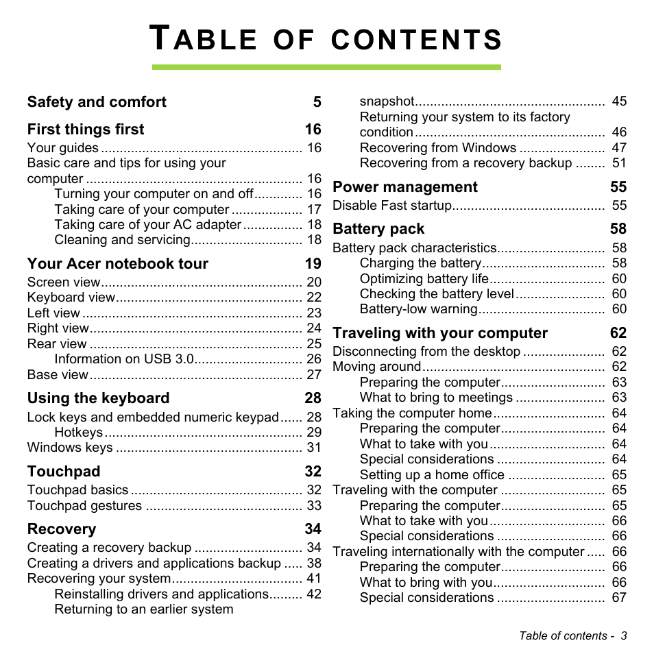 Acer Aspire V7-481 User Manual | Page 3 / 108