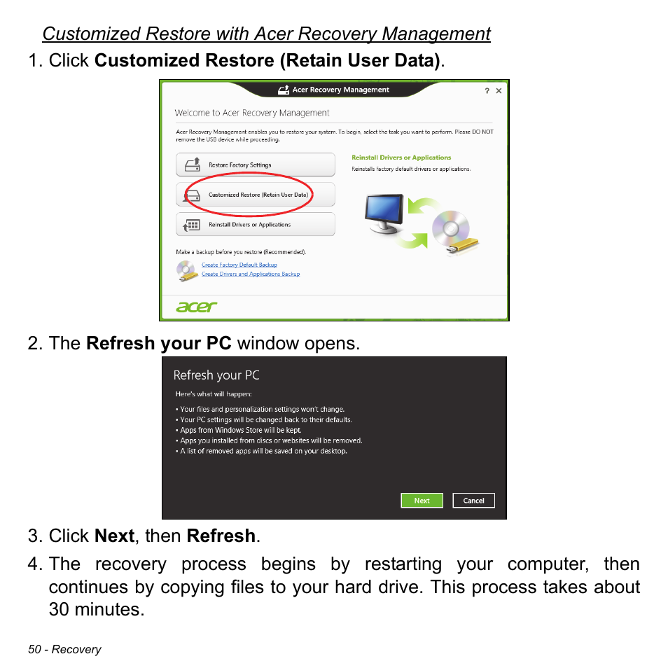 Acer Aspire V7-481 User Manual | Page 50 / 108