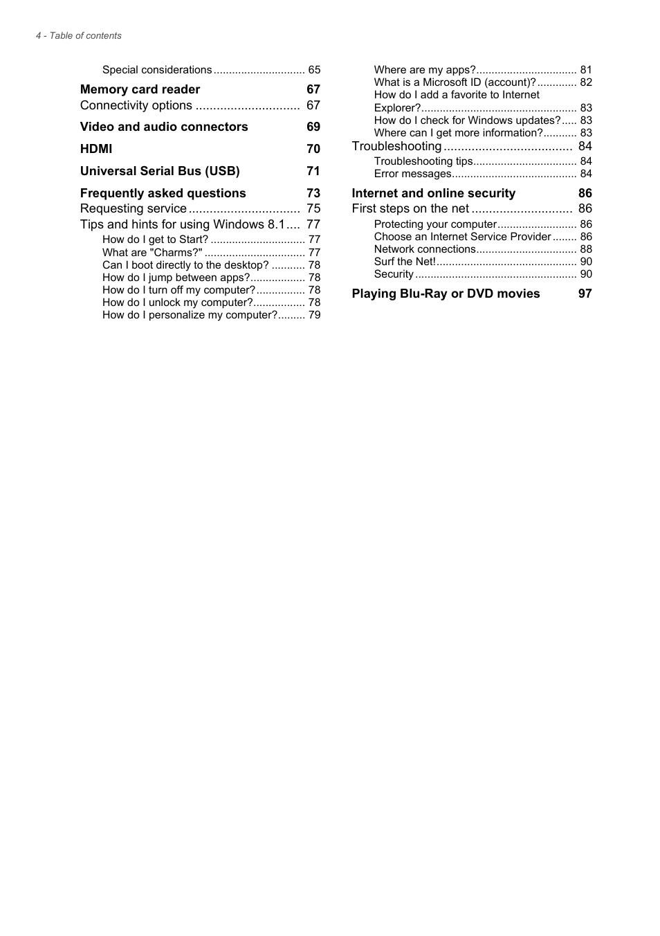 Acer TravelMate P245-MG User Manual | Page 4 / 97