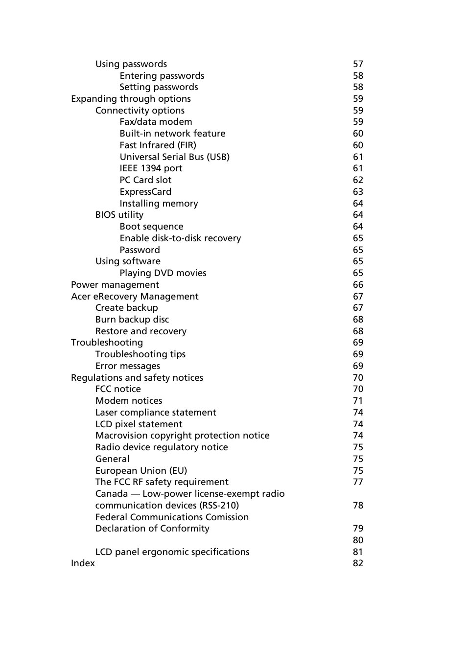 Acer TravelMate 4280 User Manual | Page 17 / 101