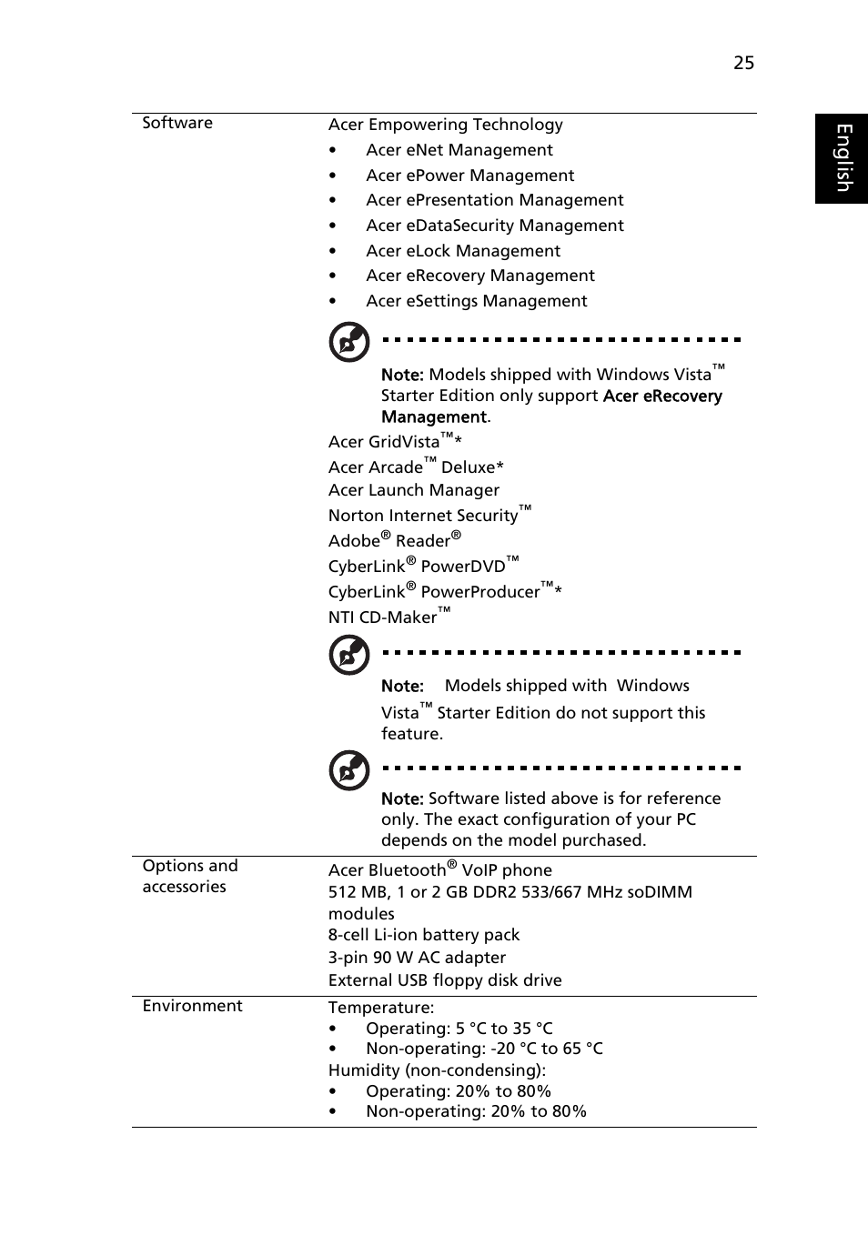 Eng lis h | Acer TravelMate 4280 User Manual | Page 43 / 101
