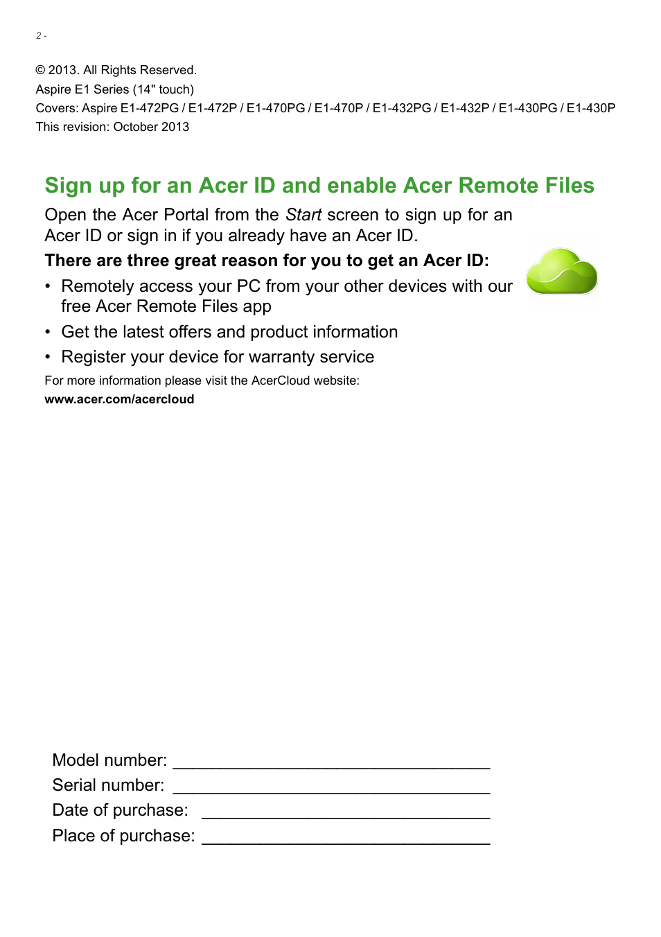 Acer Aspire E1-470PG User Manual | Page 2 / 93