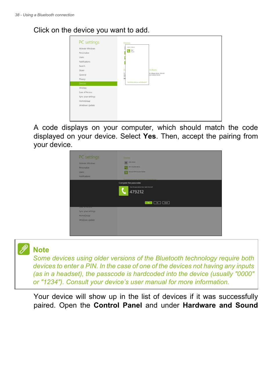 Acer Aspire E1-470PG User Manual | Page 38 / 93