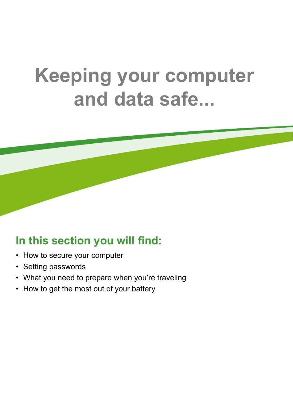 Keeping your computer and data safe | Acer Aspire E1-470PG User Manual | Page 48 / 93