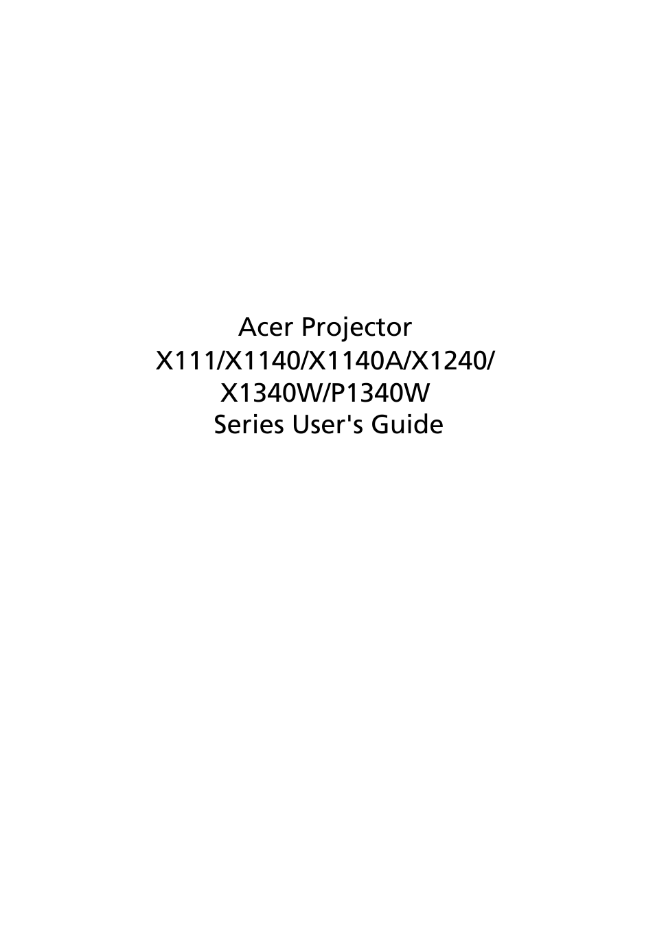 Acer PE-W30 User Manual | 61 pages