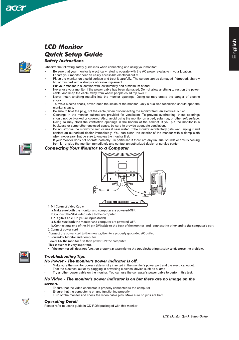 Acer AL2002W User Manual | 1 page