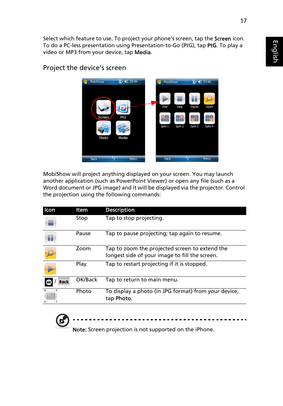 Acer S5201 User Manual | Page 17 / 52