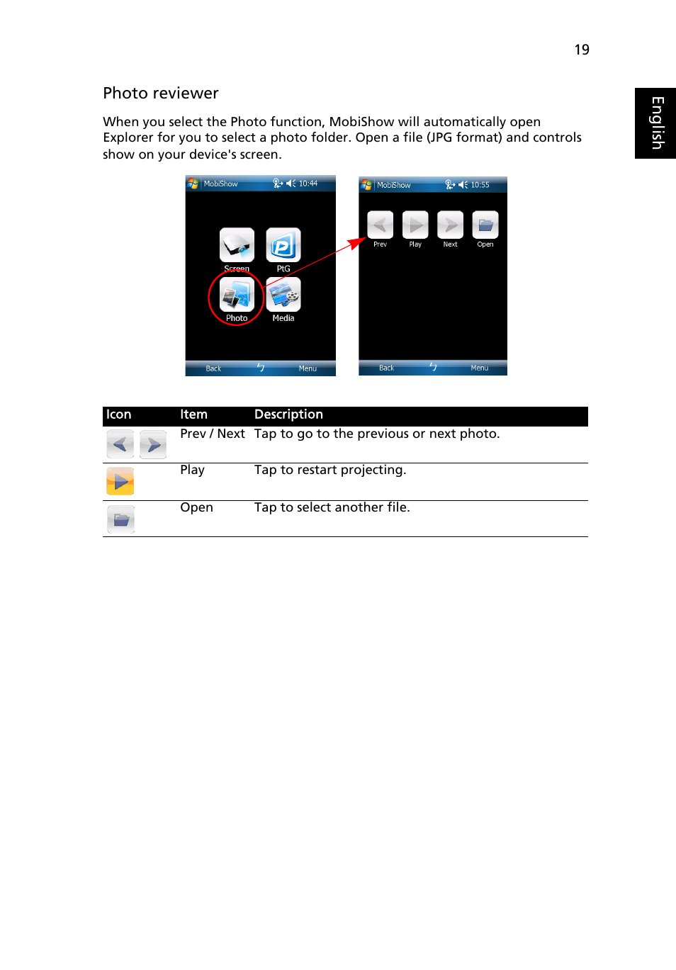 Acer S5201 User Manual | Page 19 / 52