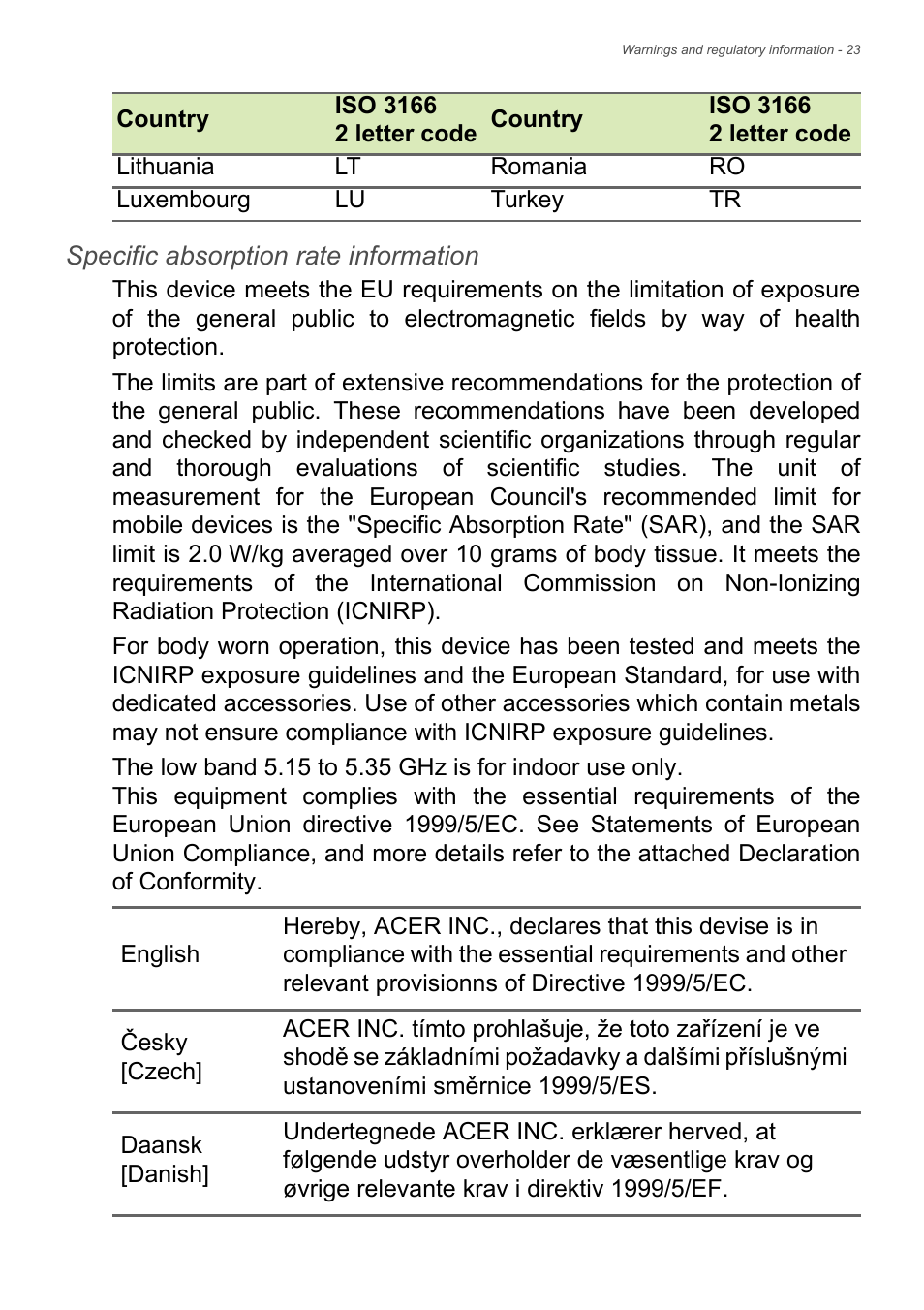 Acer Aspire E1-472 User Manual | Page 23 / 28