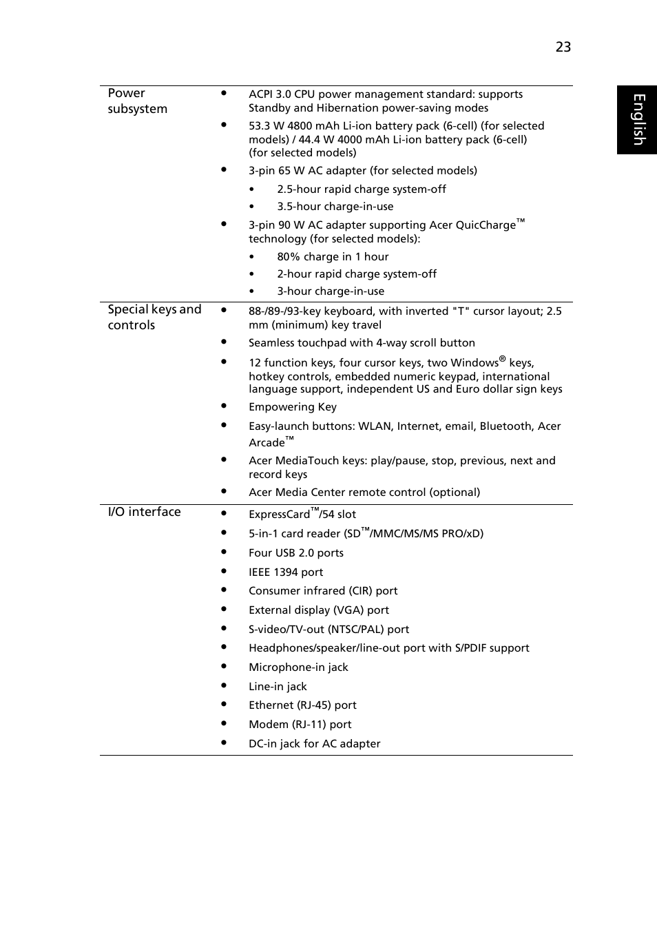 Eng lis h | Acer Aspire 4920 User Manual | Page 43 / 111