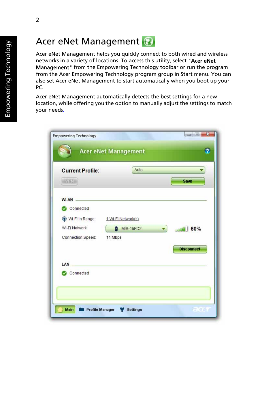 Acer enet management | Acer Aspire 5710 User Manual | Page 22 / 113