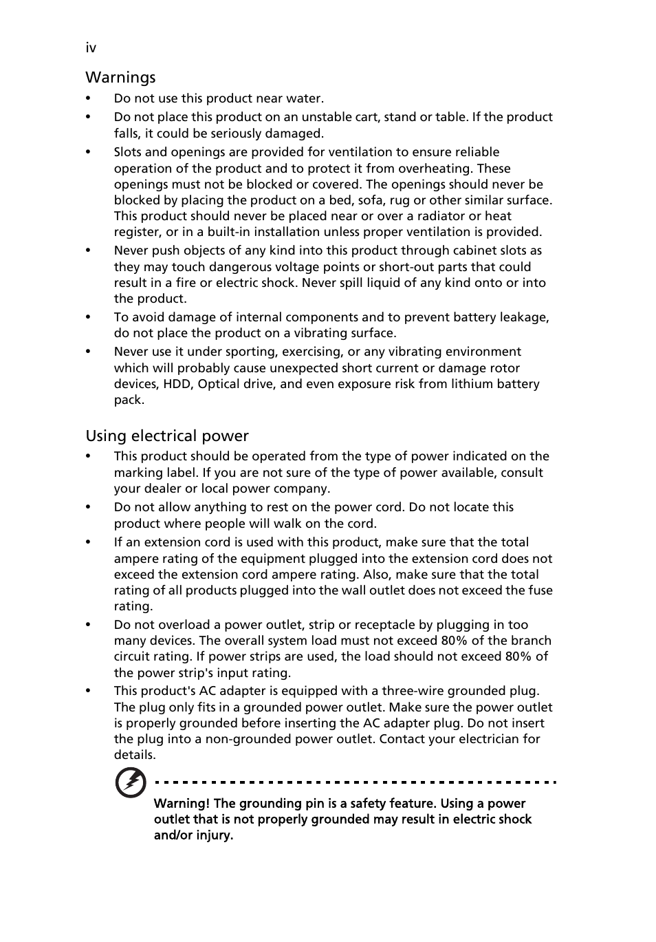 Acer Aspire 5710 User Manual | Page 4 / 113