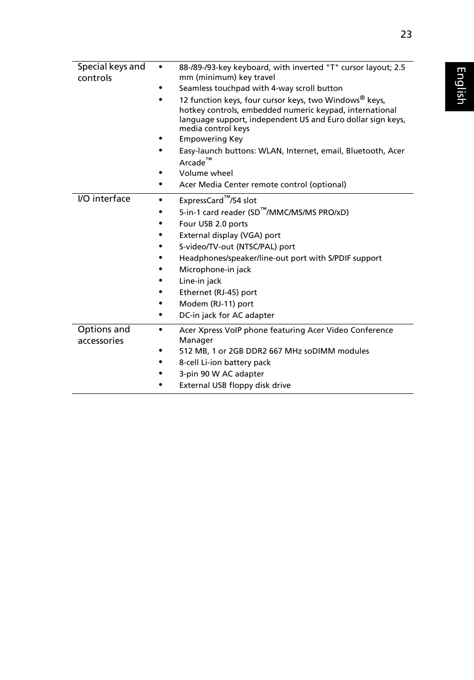 Eng lis h | Acer Aspire 5710 User Manual | Page 43 / 113