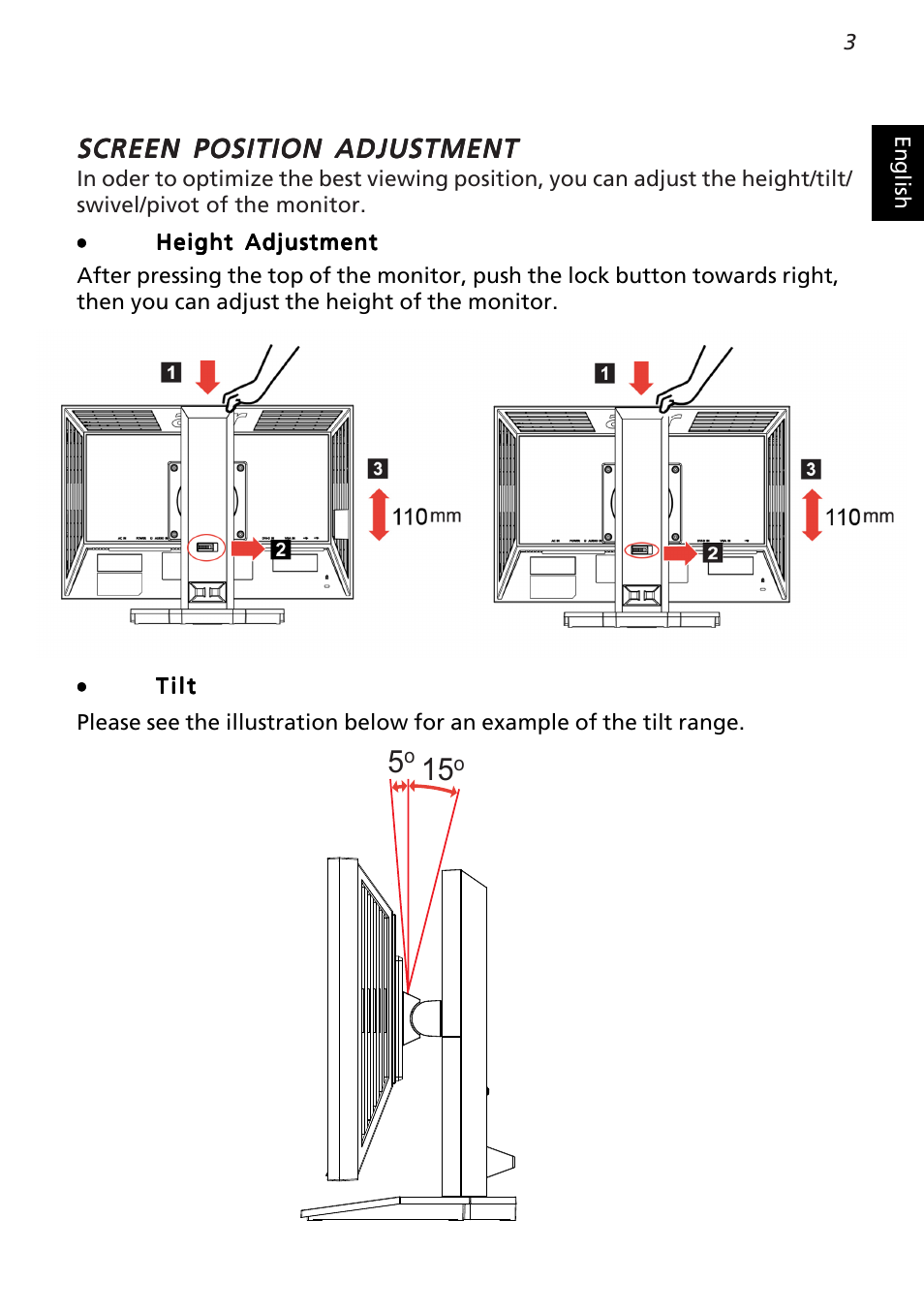 Screen position adjustment | Acer B223WL User Manual | Page 17 / 30