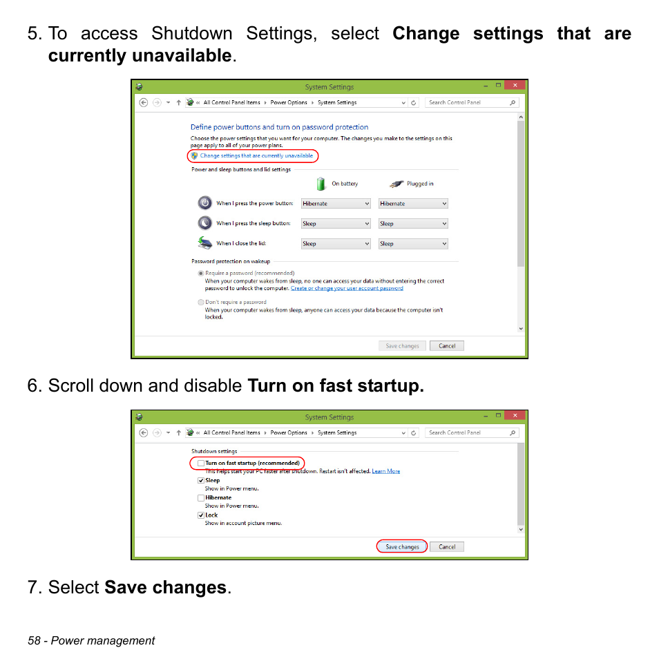 Acer Aspire V7-581 User Manual | Page 58 / 109