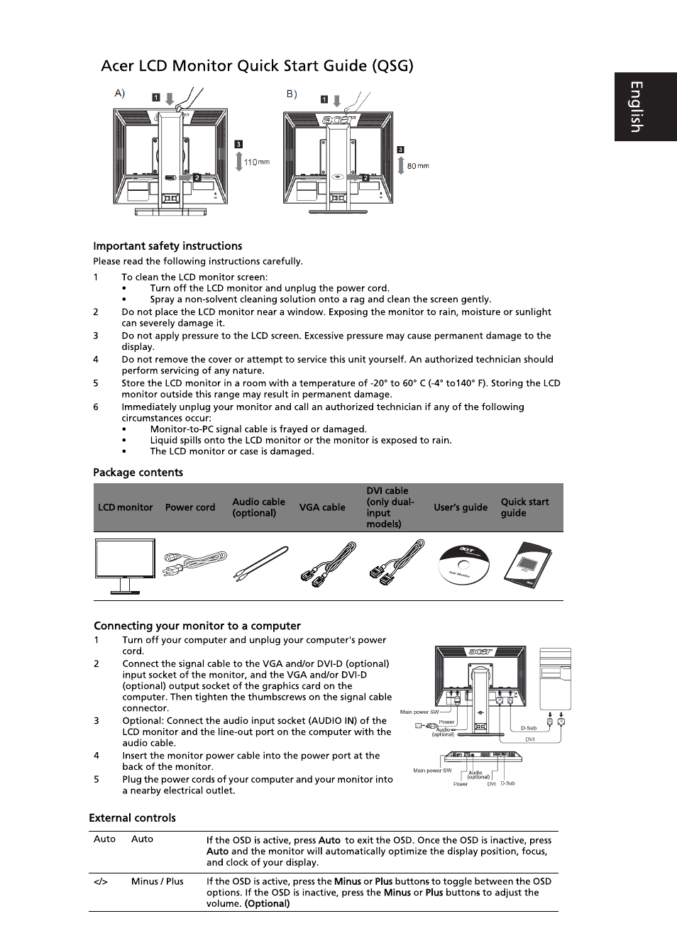 Acer B203H User Manual | 2 pages