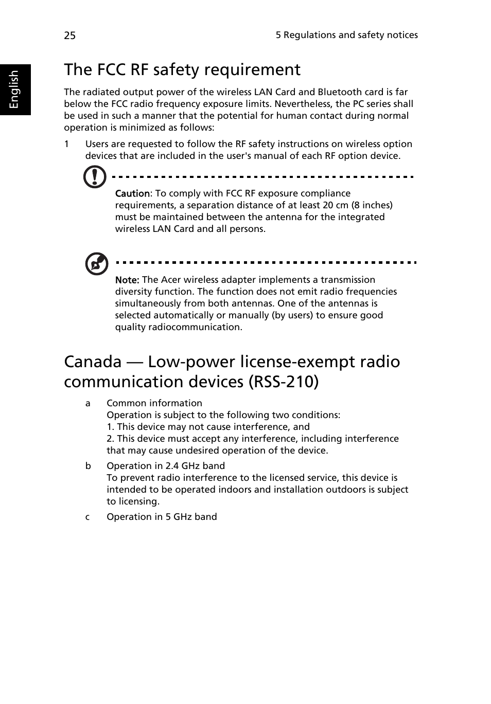The fcc rf safety requirement | Acer Veriton M410 User Manual | Page 34 / 37