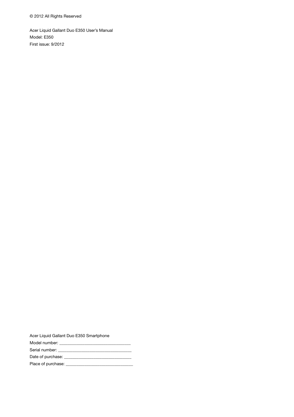 Acer E350 User Manual | Page 2 / 60