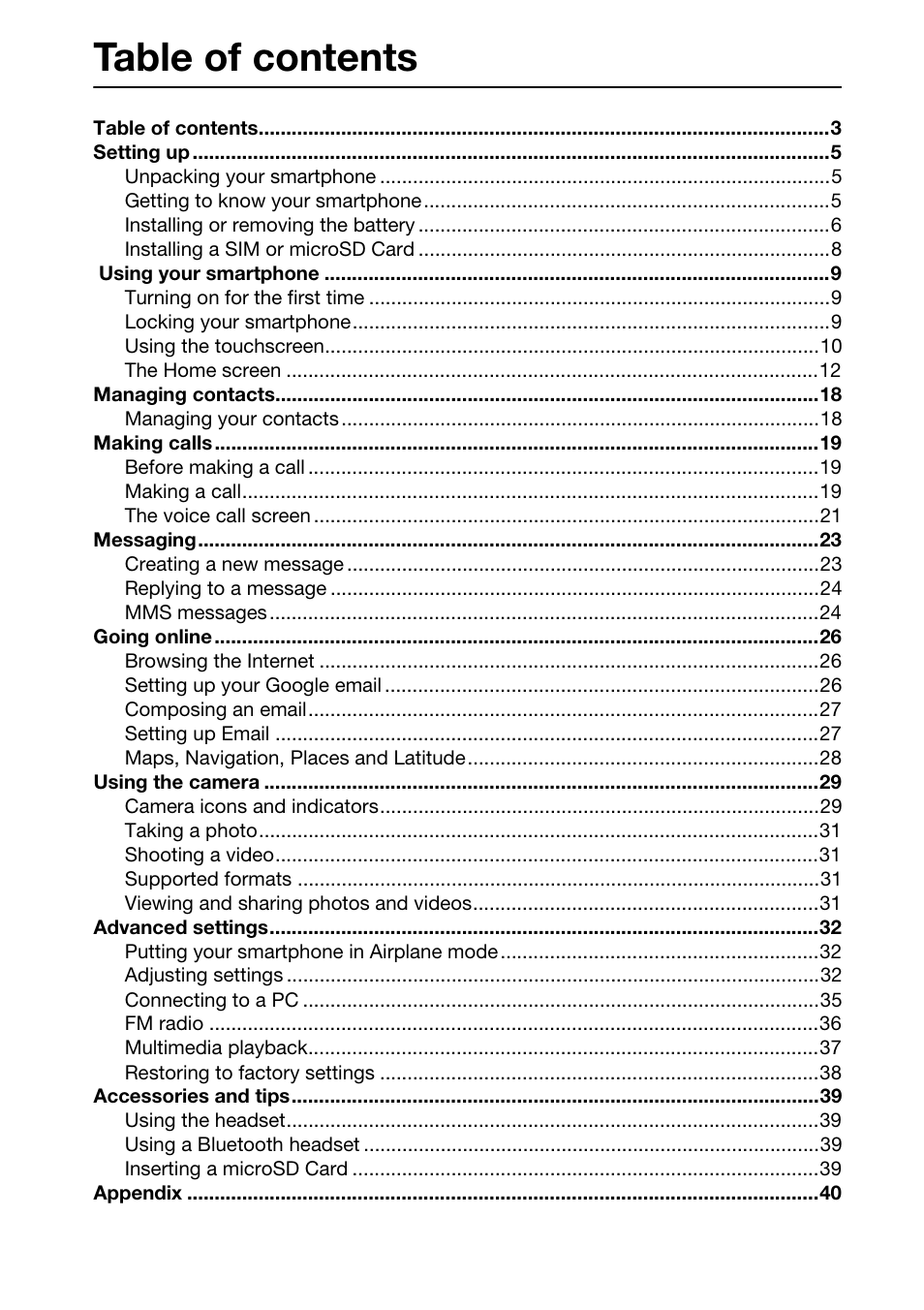 Acer E350 User Manual | Page 3 / 60