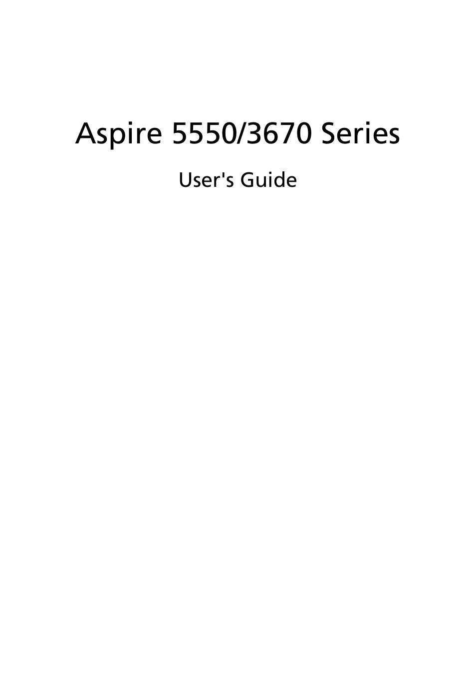 Acer Aspire 5550 User Manual | 106 pages