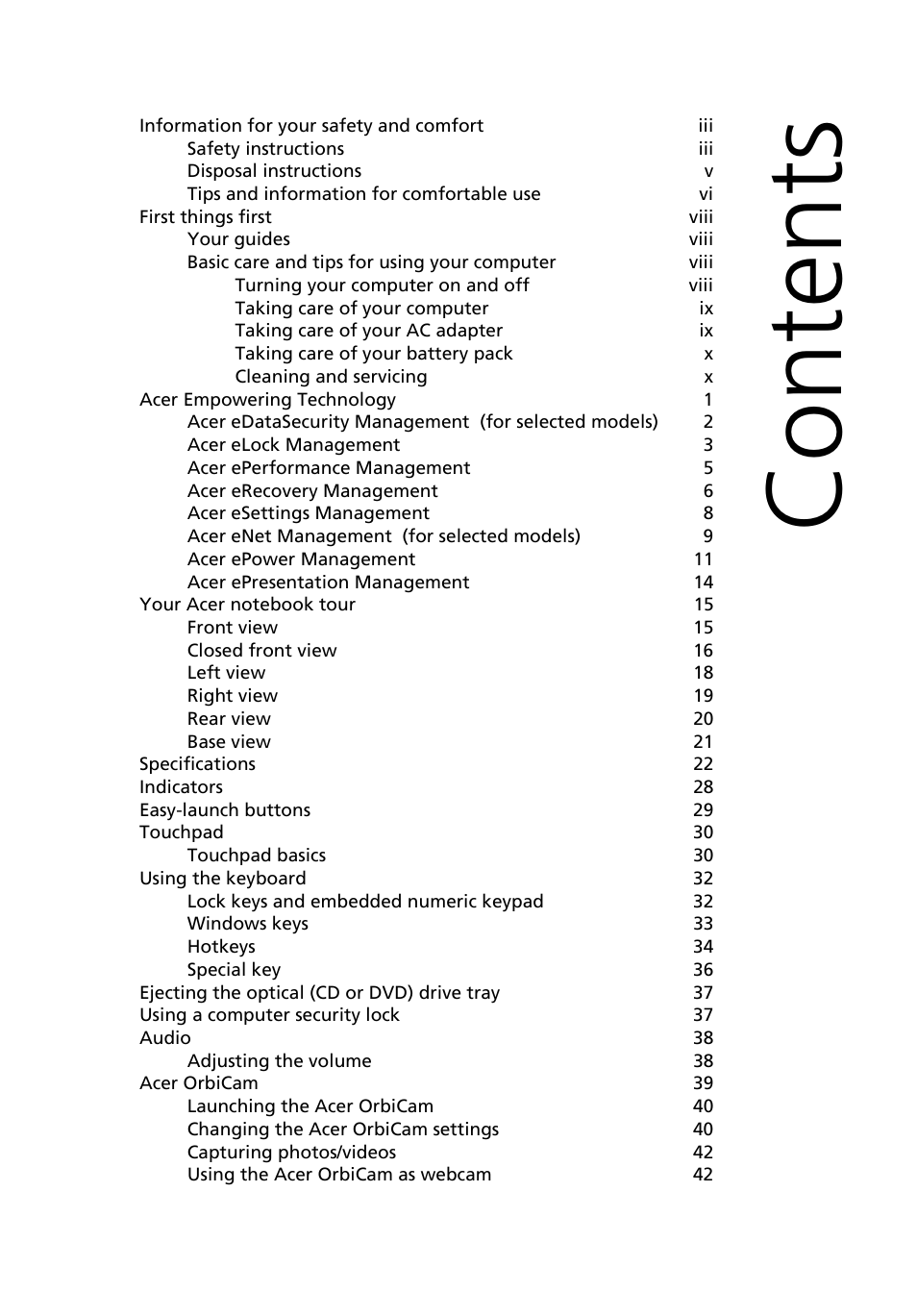 Acer Aspire 5550 User Manual | Page 11 / 106