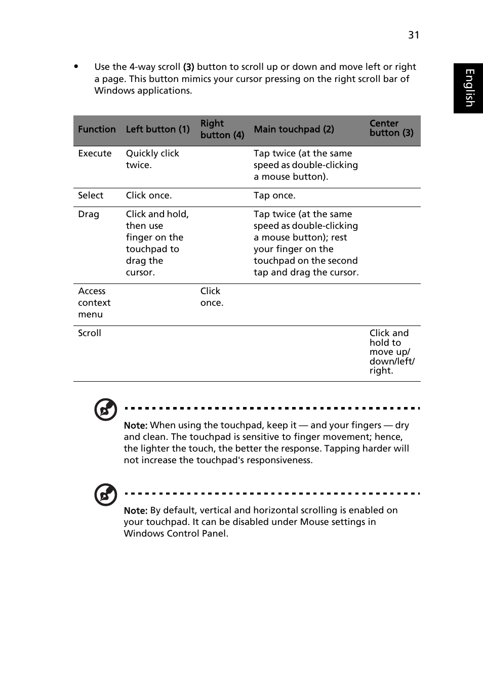 Eng lis h | Acer Aspire 5550 User Manual | Page 45 / 106