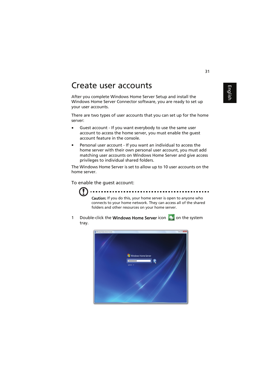 Create user accounts | Acer easyStore H341 User Manual | Page 33 / 59