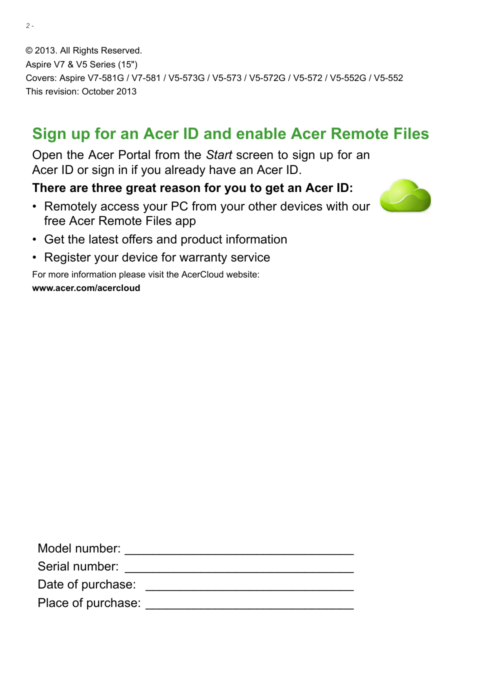 Acer Aspire V5-572 User Manual | Page 2 / 87