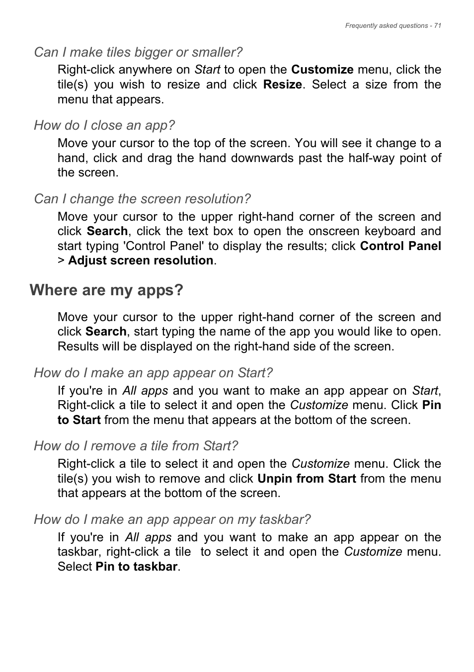 Where are my apps | Acer Aspire V5-572 User Manual | Page 71 / 87
