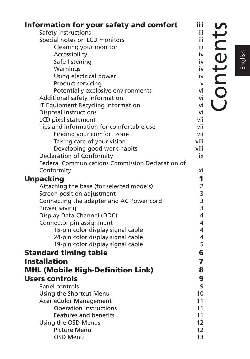 Acer G227HQL User Manual | Page 13 / 31