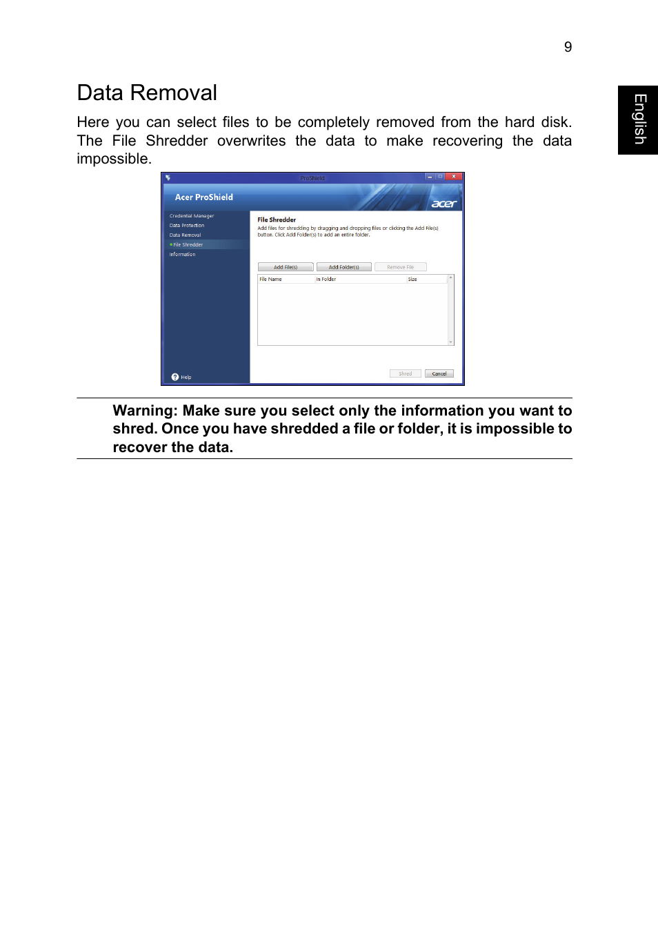 Data removal | Acer TravelMate P273-M User Manual | Page 27 / 85