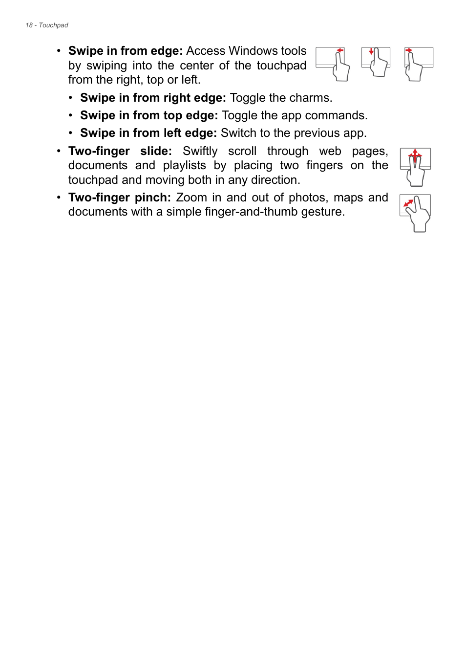 Acer TravelMate P255-MP User Manual | Page 18 / 97